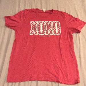 Red/ Pink XOXO shirt Size XL